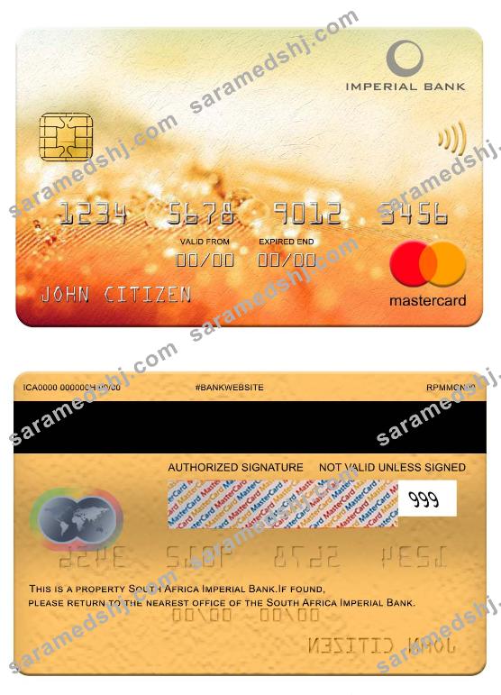South Africa Imperial Bank mastercard